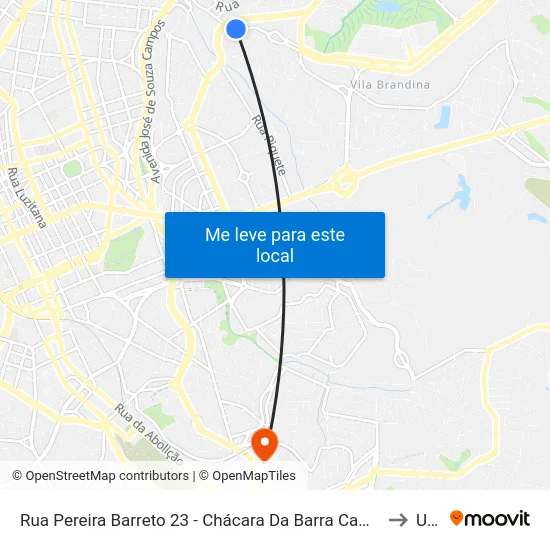 Rua Pereira Barreto 23 - Chácara Da Barra Campinas - SP Brasil to Unip map