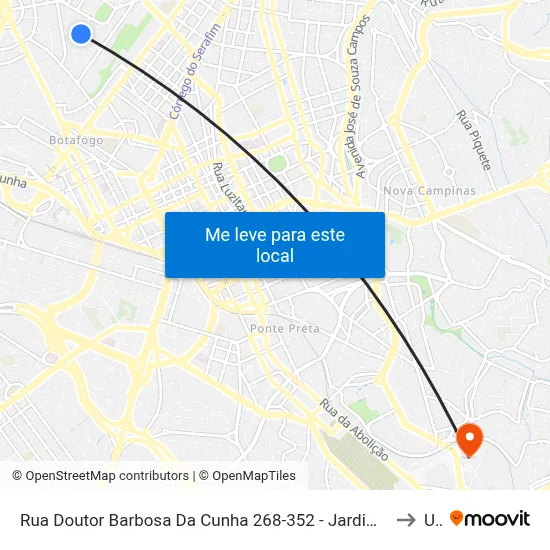 Rua Doutor Barbosa Da Cunha 268-352 - Jardim Guanabara Campinas - SP 13073-320 Brasil to Unip map