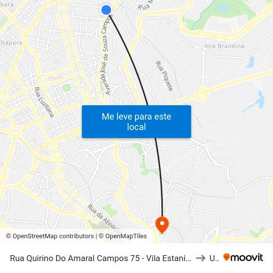 Rua Quirino Do Amaral Campos 75 - Vila Estanislau Campinas - SP 13023-570 Brasil to Unip map