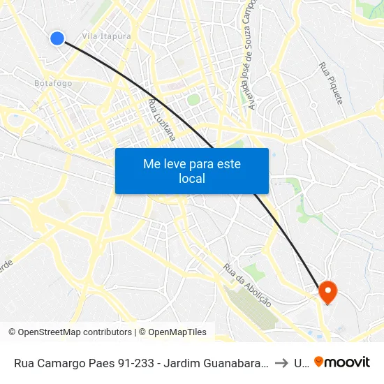 Rua Camargo Paes 91-233 - Jardim Guanabara Campinas - SP 13073-350 Brasil to Unip map