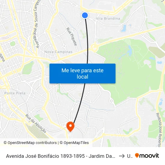 Avenida José Bonifácio 1893-1895 - Jardim Das Paineiras Campinas - SP 13092-305 Brasil to Unip map