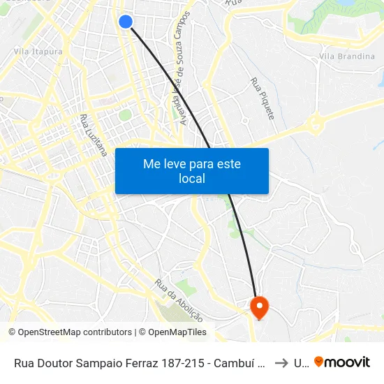 Rua Doutor Sampaio Ferraz 187-215 - Cambuí Campinas - SP 13024-430 Brasil to Unip map