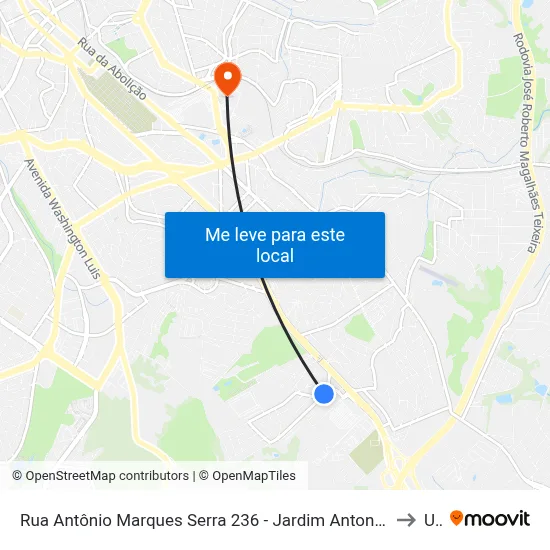 Rua Antônio Marques Serra 236 - Jardim Antonio Von Zuben Campinas - SP 13044-500 Brasil to Unip map