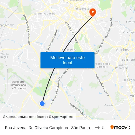 Rua Juvenal De Oliveira Campinas - São Paulo 13053 Brasil to Unip map