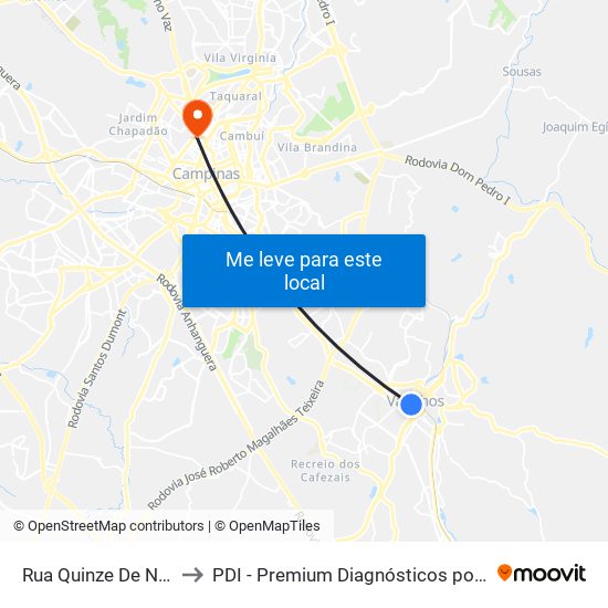 Rua Quinze De Novembro, 256-328 to PDI - Premium Diagnósticos por Imagem - Hospital Renascença map