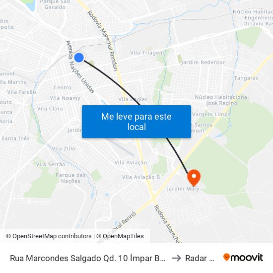 Rua Marcondes Salgado Qd. 10 Ímpar Boulevard Shopping to Radar Unesp map