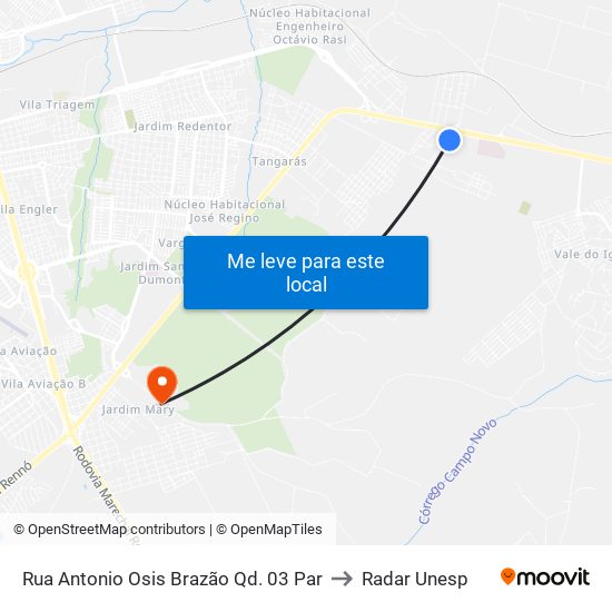 Rua Antonio Osis Brazão Qd. 03 Par to Radar Unesp map