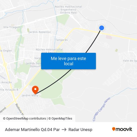 Ademar Martinello Qd.04 Par to Radar Unesp map