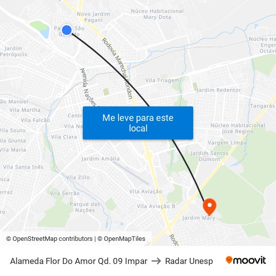 Alameda Flor Do Amor Qd. 09 Impar to Radar Unesp map
