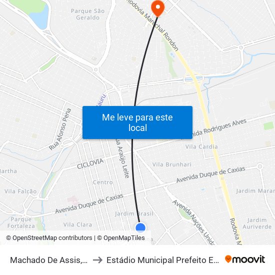 Machado De Assis, Qd. 15 Par to Estádio Municipal Prefeito Edmundo Coube map