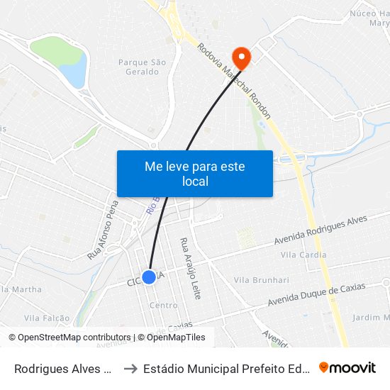 Rodrigues Alves Qd.06 Par to Estádio Municipal Prefeito Edmundo Coube map