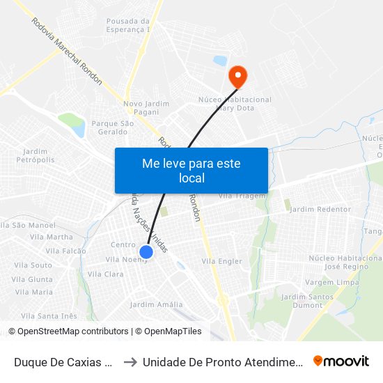 Duque De Caxias Qd 10 Par to Unidade De Pronto Atendimento Mary Dota map