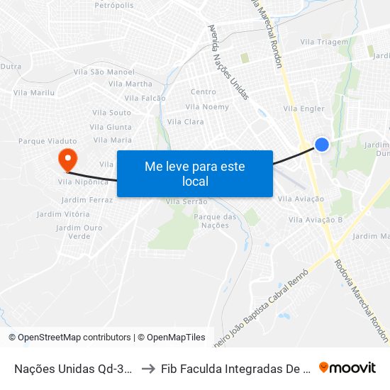 Nações Unidas Qd-39 Par to Fib Faculda Integradas De Bauru map