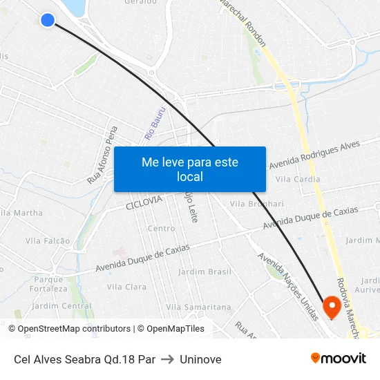 Cel Alves Seabra Qd.18 Par to Uninove map