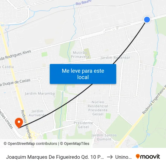 Joaquim Marques De Figueiredo Qd. 10 Par to Uninove map