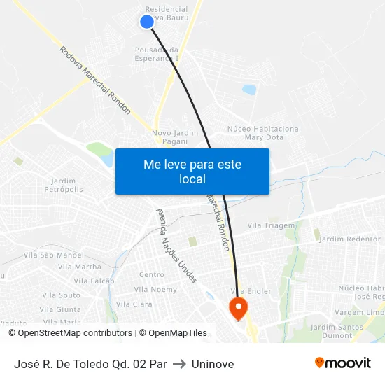 José R. De Toledo Qd. 02 Par to Uninove map