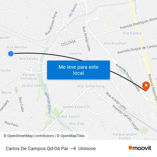 Carlos De Campos Qd-04 Par to Uninove map