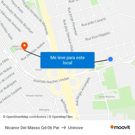 Nicanor Del Masso Qd-06 Par to Uninove map
