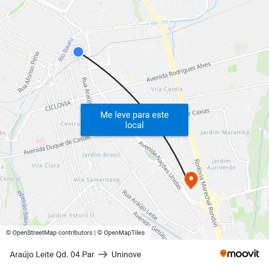 Araújo Leite Qd. 04 Par to Uninove map