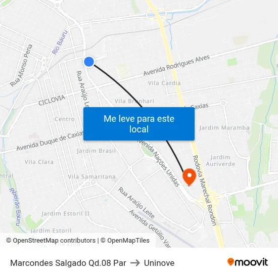 Marcondes Salgado Qd.08 Par to Uninove map