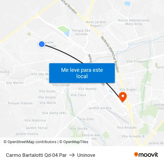 Carmo Bartalotti Qd-04 Par to Uninove map