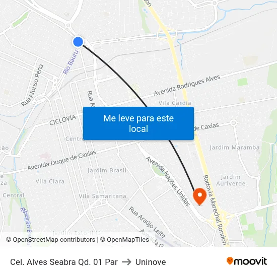 Cel. Alves Seabra Qd. 01 Par to Uninove map