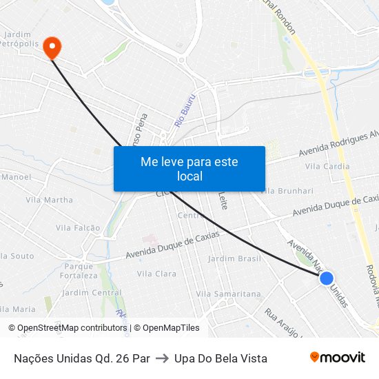 Nações Unidas Qd. 26 Par to Upa Do Bela Vista map