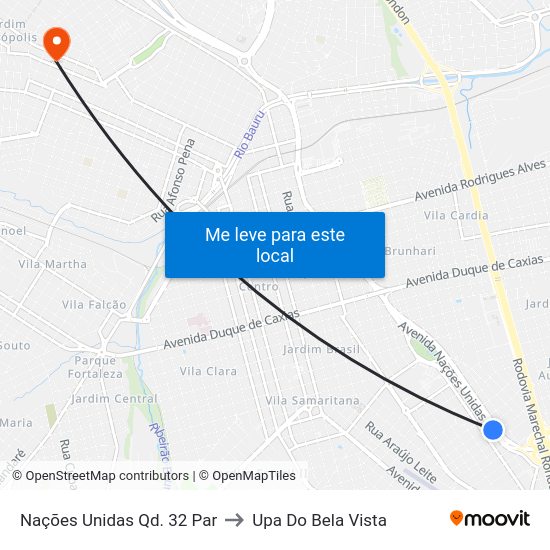 Nações Unidas Qd. 32 Par to Upa Do Bela Vista map