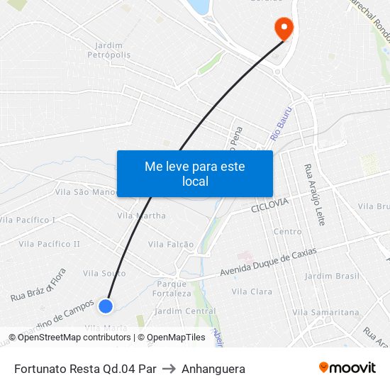 Fortunato Resta Qd.04 Par to Anhanguera map