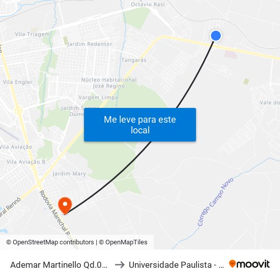Ademar Martinello Qd.04 Par to Universidade Paulista - Unip map