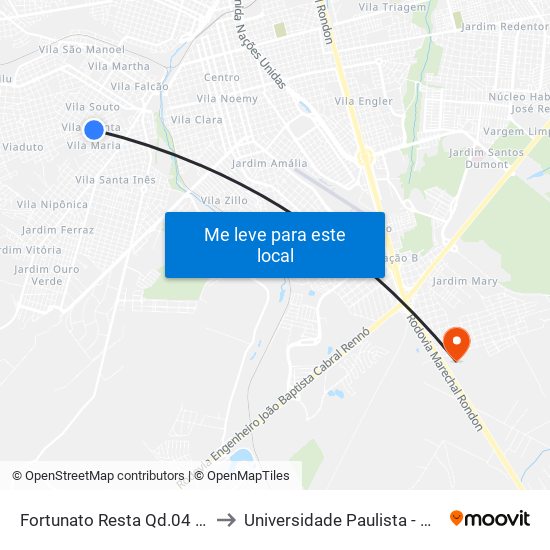 Fortunato Resta Qd.04 Par to Universidade Paulista - Unip map