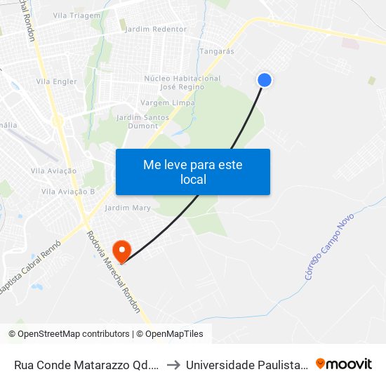 Rua Conde Matarazzo Qd. 12 Par to Universidade Paulista - Unip map