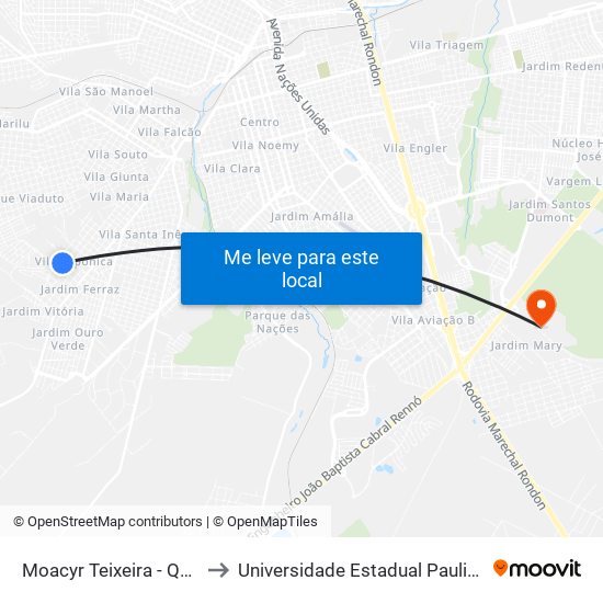 Moacyr Teixeira - Qd. 10 Par to Universidade Estadual Paulista - Unesp map