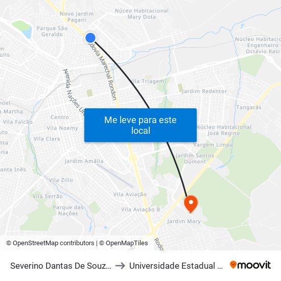 Severino Dantas De Souza - Qd. 15 Ímpar to Universidade Estadual Paulista - Unesp map
