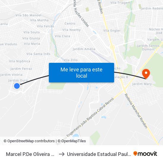 Marcel P.De Oliveira Qd. 06 Par to Universidade Estadual Paulista - Unesp map