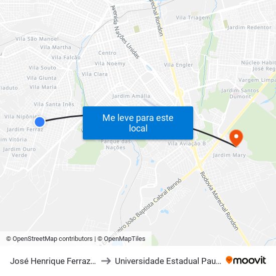 José Henrique Ferraz Qd.07 Par to Universidade Estadual Paulista - Unesp map