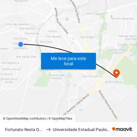 Fortunato Resta Qd.04 Par to Universidade Estadual Paulista - Unesp map
