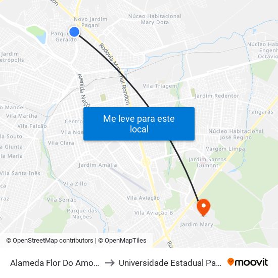 Alameda Flor Do Amor Qd. 05 Par to Universidade Estadual Paulista - Unesp map
