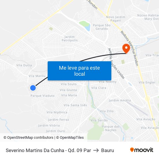 Severino Martins Da Cunha - Qd. 09 Par to Bauru map