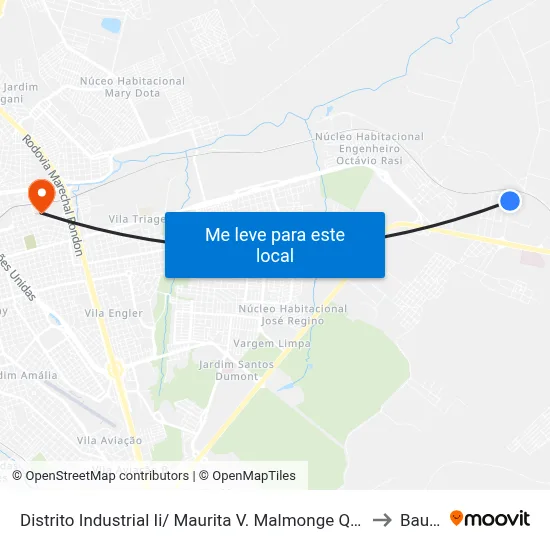 Distrito Industrial Ii/ Maurita V. Malmonge Qd.02 to Bauru map