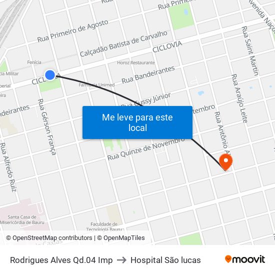 Rodrigues Alves Qd.04 Imp to Hospital São lucas map