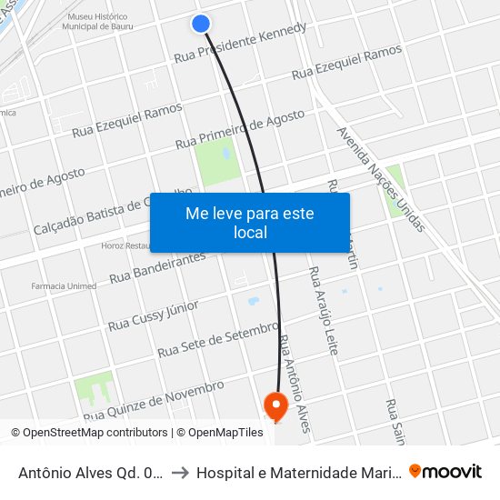 Antônio Alves Qd. 07 Par to Hospital e Maternidade Maria José map