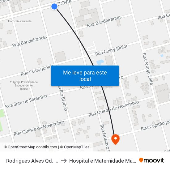 Rodrigues Alves Qd. 09 Par to Hospital e Maternidade Maria José map