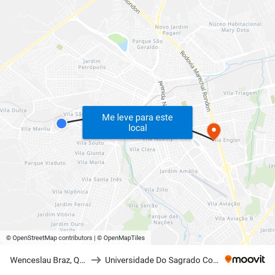 Wenceslau Braz, Qd. 18 Par to Universidade Do Sagrado Coração — Usc map