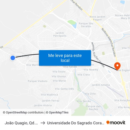 João Quagio, Qd. 09 Par to Universidade Do Sagrado Coração — Usc map