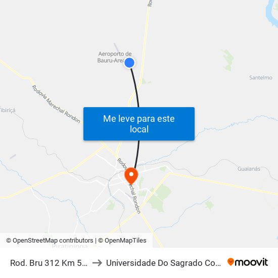 Rod. Bru 312 Km 55  03 Par to Universidade Do Sagrado Coração — Usc map