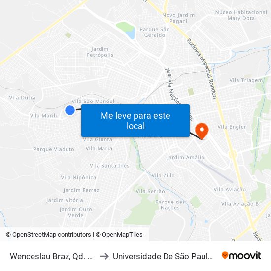 Wenceslau Braz, Qd. 18 Par to Universidade De São Paulo — Usp map
