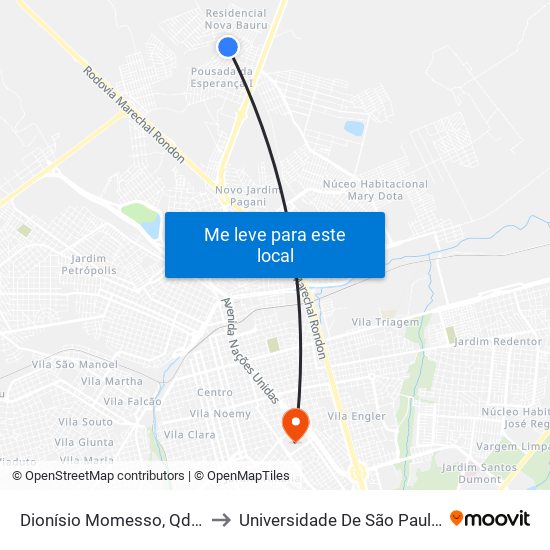 Dionísio Momesso, Qd. 02 Par to Universidade De São Paulo — Usp map