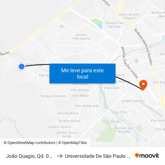 João Quagio, Qd. 09 Par to Universidade De São Paulo — Usp map