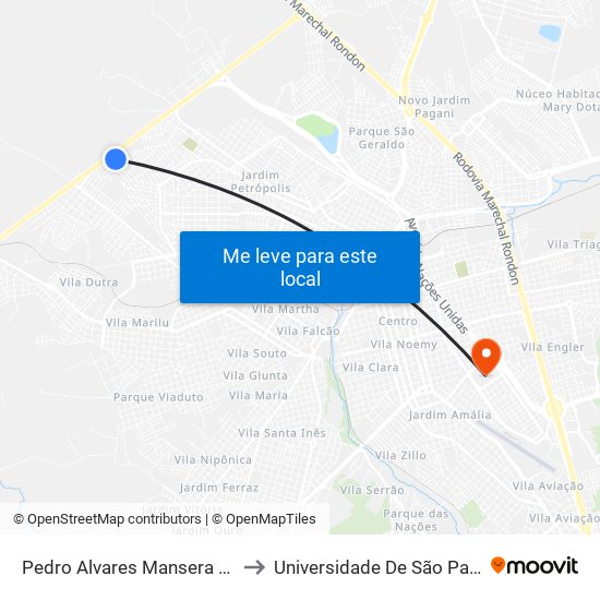 Pedro Alvares Mansera Qd. 07 Par to Universidade De São Paulo — Usp map